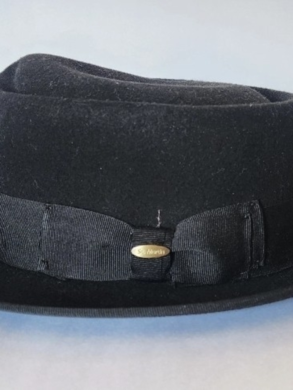 Saint Martin Black Wool Pork Pie Hat SM‑Z016 Large | Vintage Heisenberg Style...